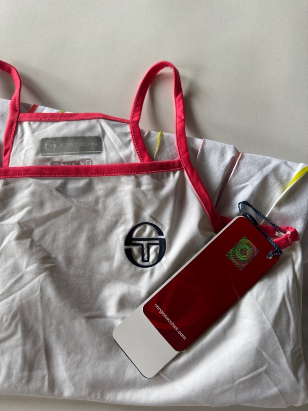 Sergio Tacchini Tech Striped Bottom White Tennis Dress NWT - Picture 4 of 6